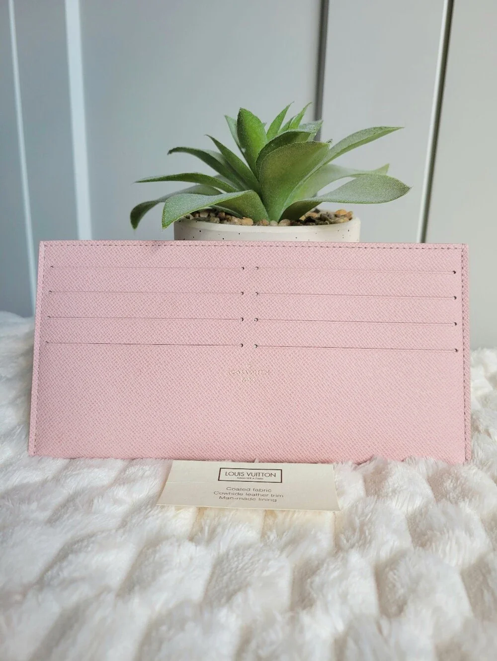 💕Louis Vuitton FELICIE Insert CARD Slot HOLDER Wallet Pink Rose Ballerine